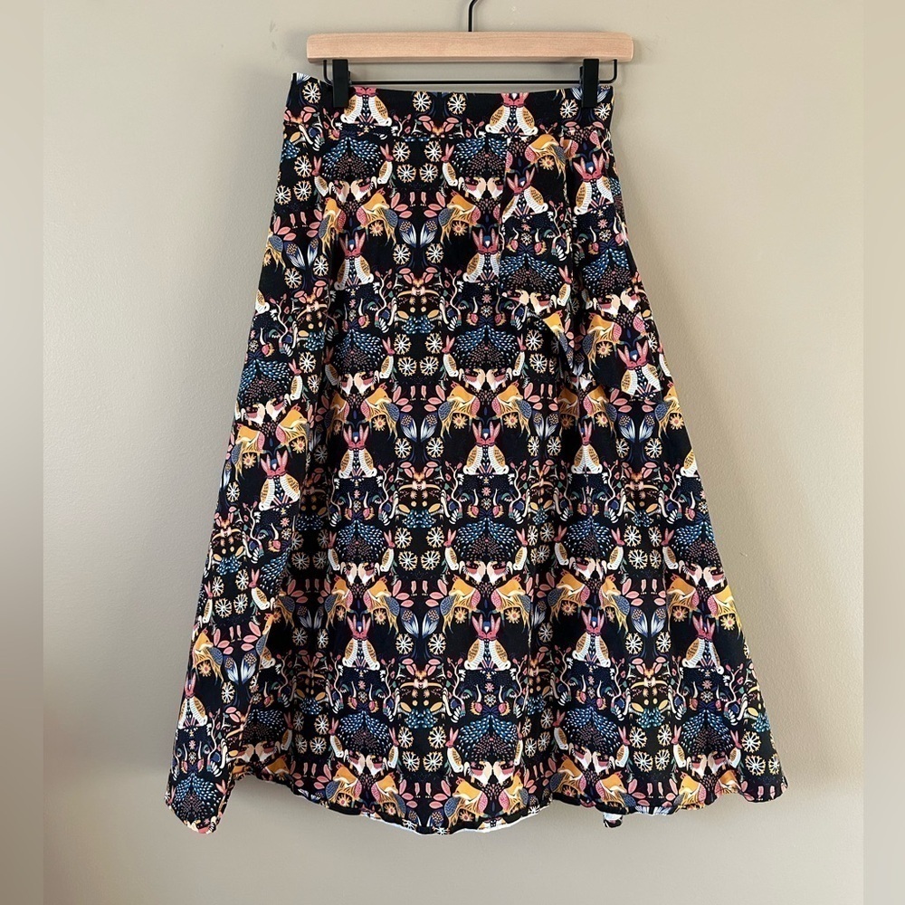 Eva Franco Anthropologie Woodlands Mid Length Skirt Women’s size 10 - Picture 2 of 9